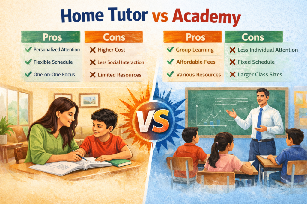 Home Tutor vs Academy comparison for students