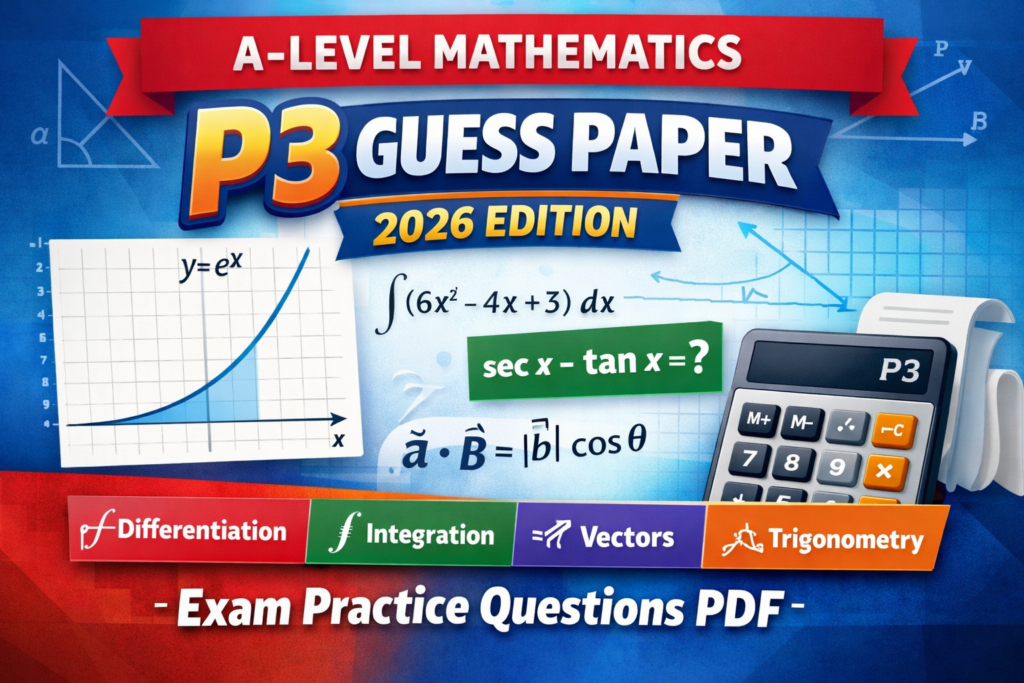 P3 Math Mini Test Pdf A-Level Mathematics P3 Guess Paper (2026) – Advanced Practice Questions ...