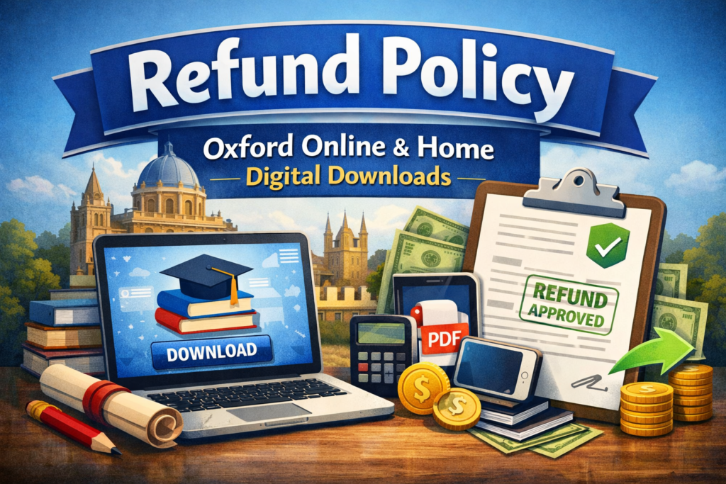 refund policy Oxford online digital downloads