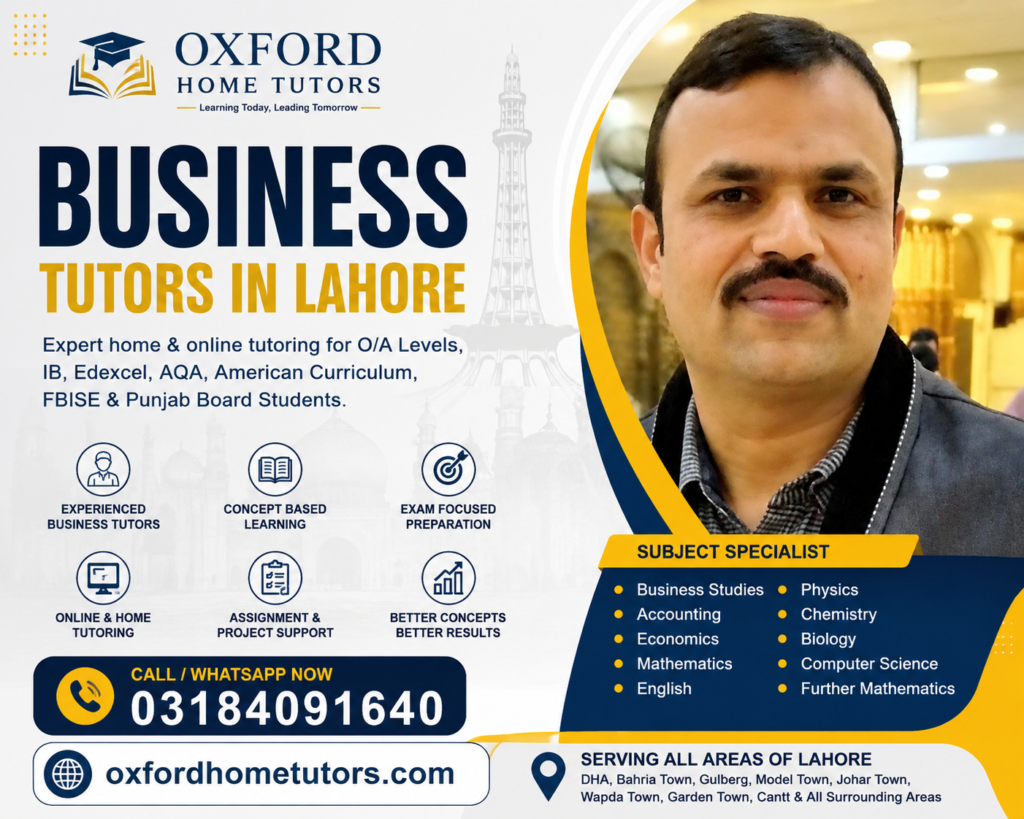 Business Tutors in Lahore | Expert Home & Online Business Studies Tutors | Oxford Home Tutors