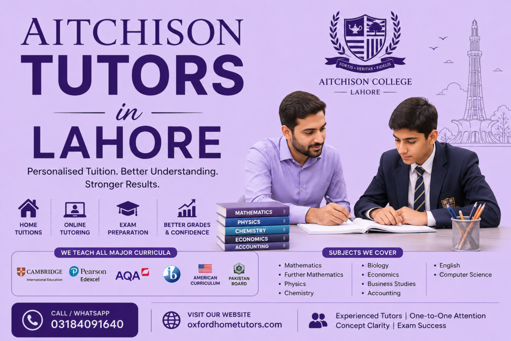 Aitchison tutors in Lahore providing home and online tuition for students