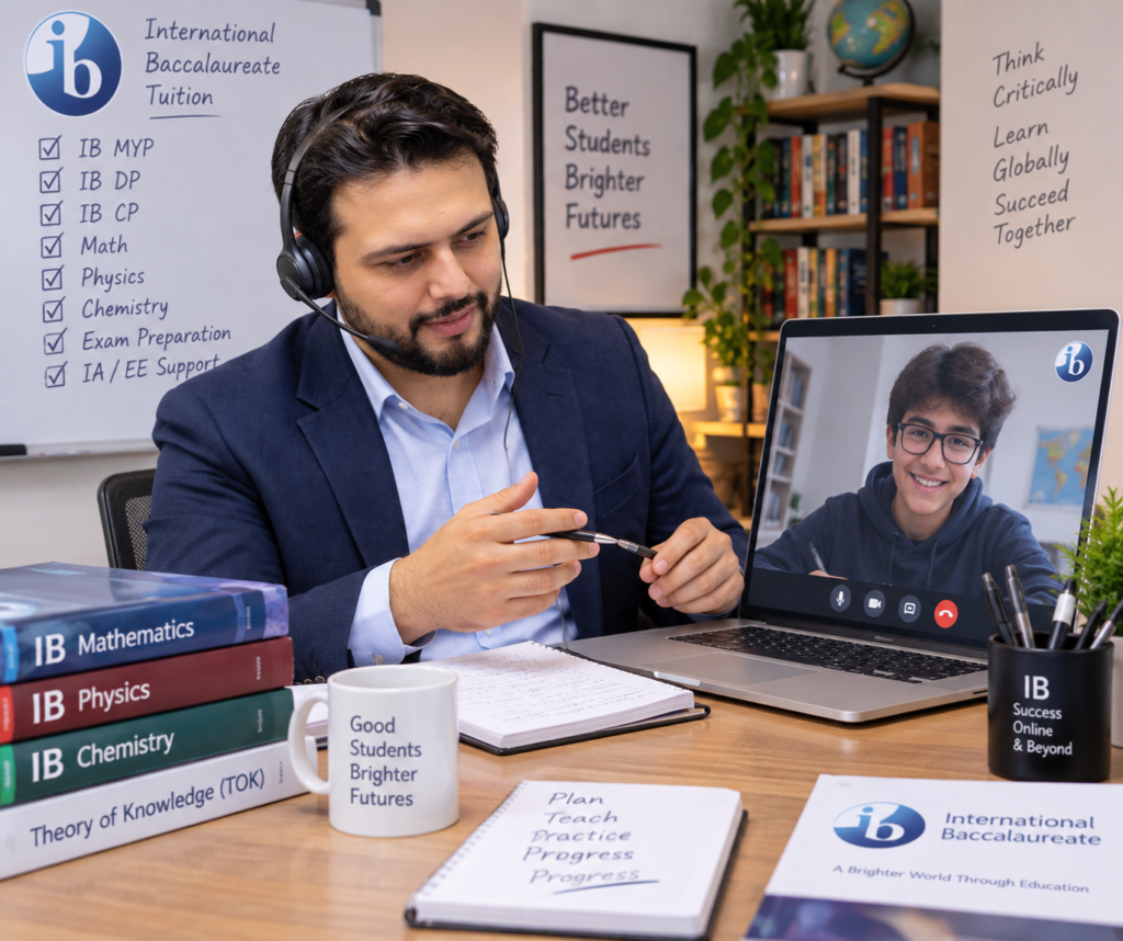 IB home tutor in Lahore teaching a student Math Physics and Chemistry
