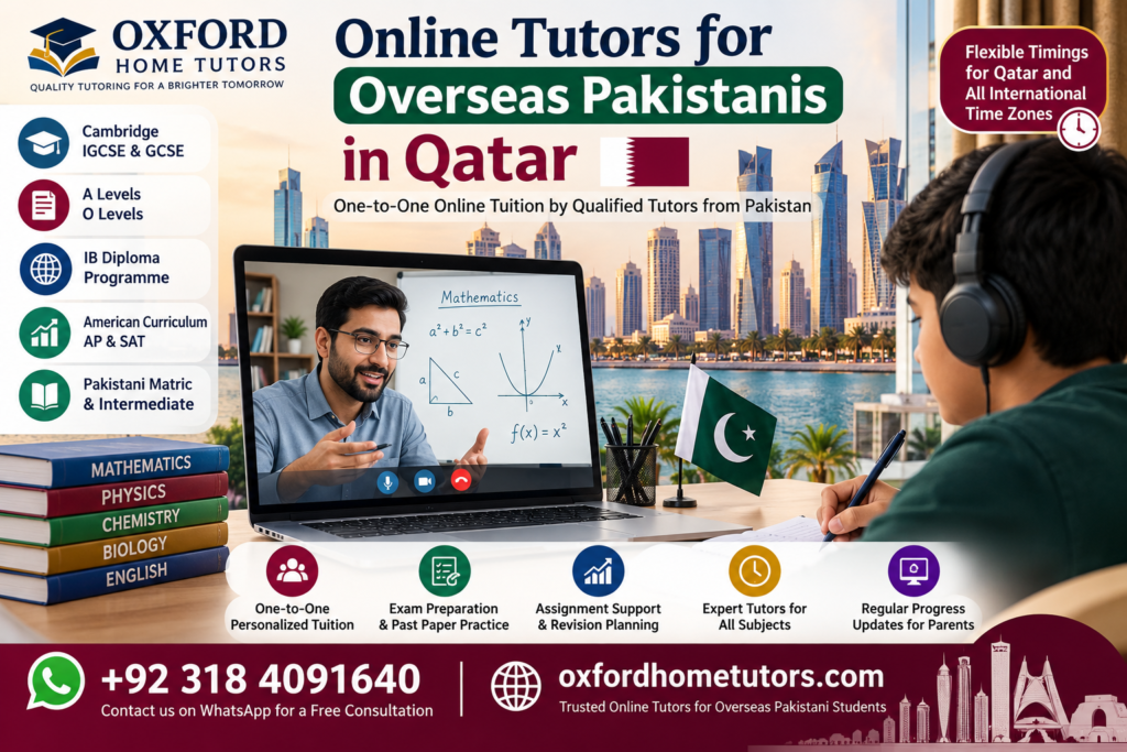 Online tutors for overseas Pakistanis in Qatar teaching students through one-to-one online classes
