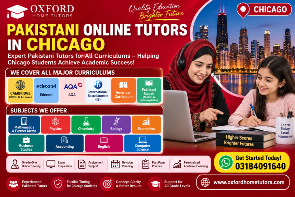 Pakistani Online Tutors in Chicago | Oxford Home Tutors