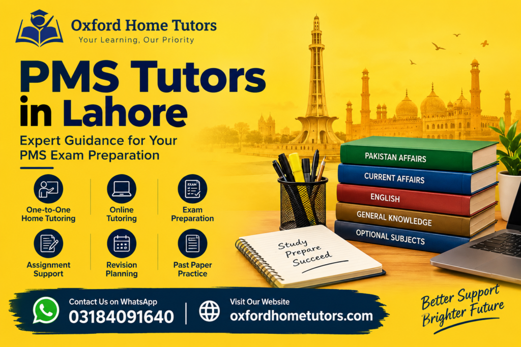 PMS tutors in Lahore for competitive exam preparation